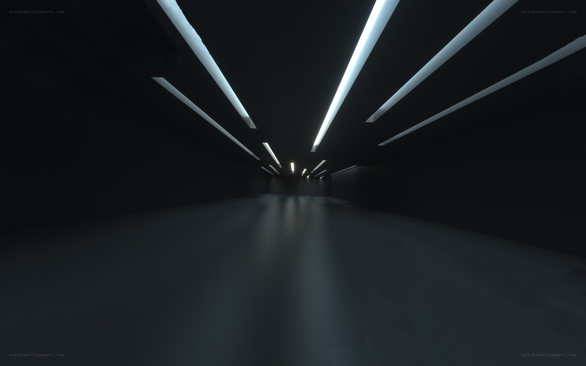 dark tunnel with lights