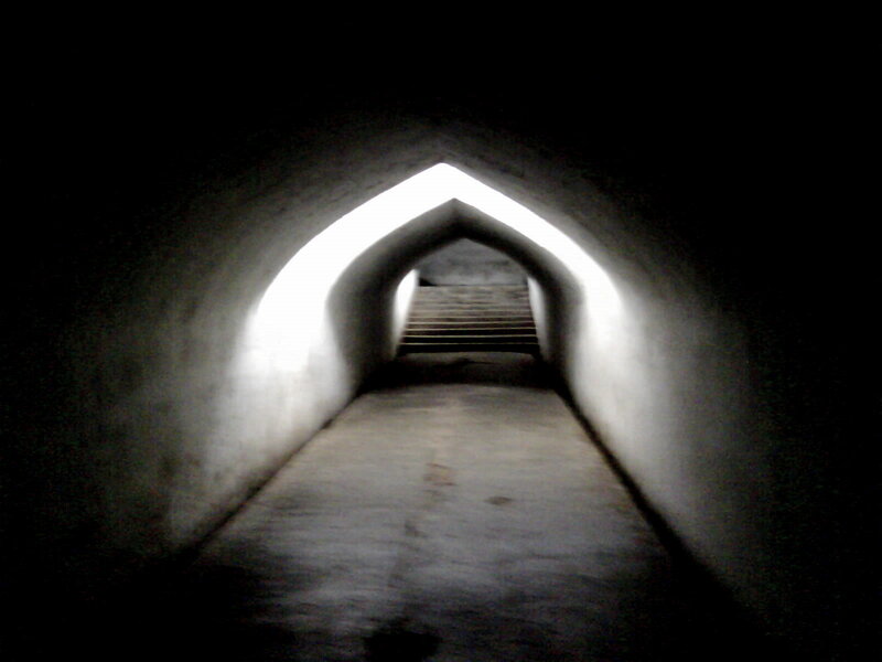 dark tunnel with stairs