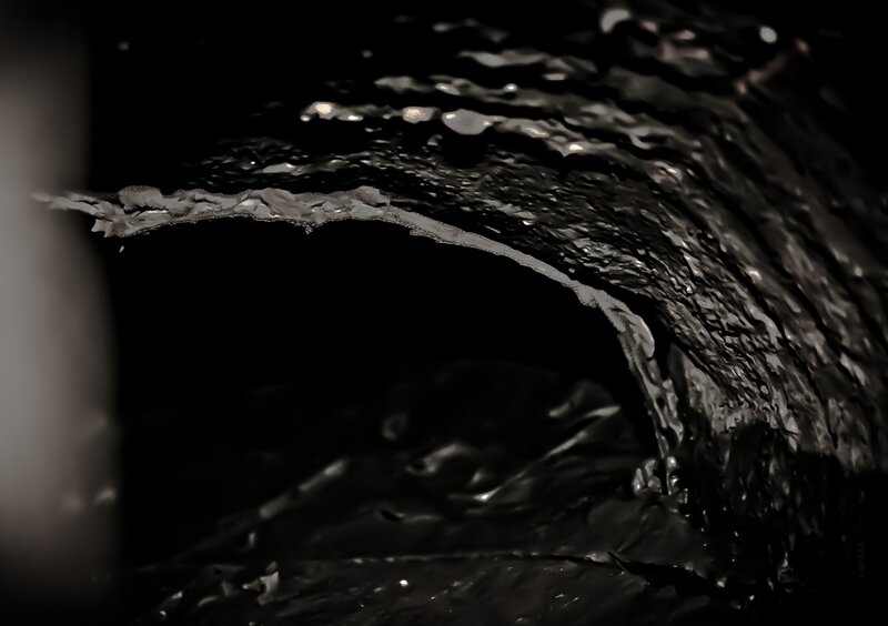 dark tunnel with water flow