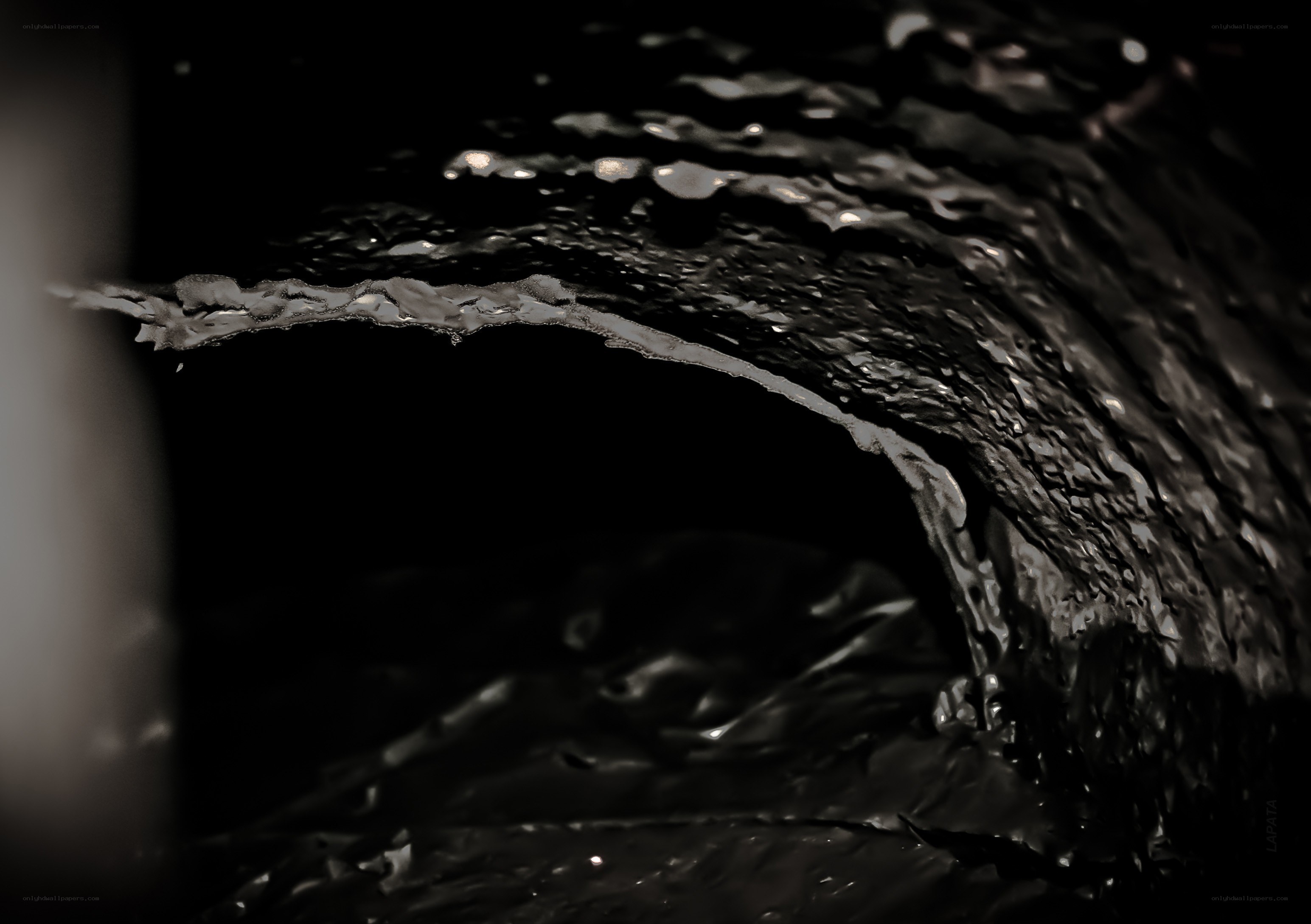 dark tunnel with water flow
