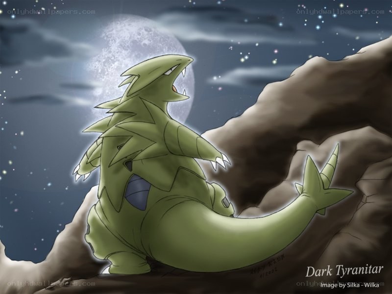 Dark Tyranitar under the moon