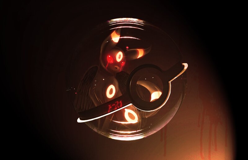 Dark Umbreon in a Poké Ball