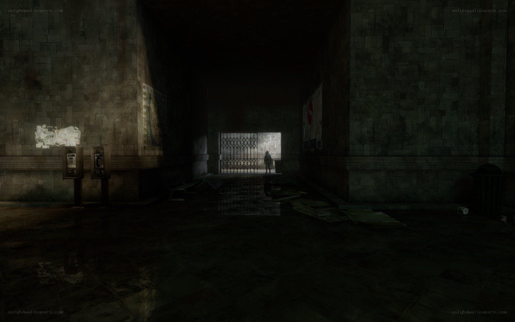 dark underground corridor