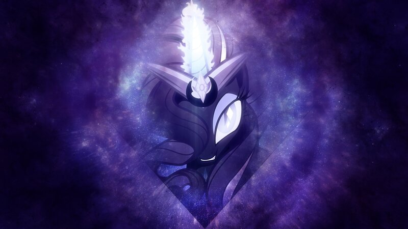 Dark Unicorn with Glowing Horn