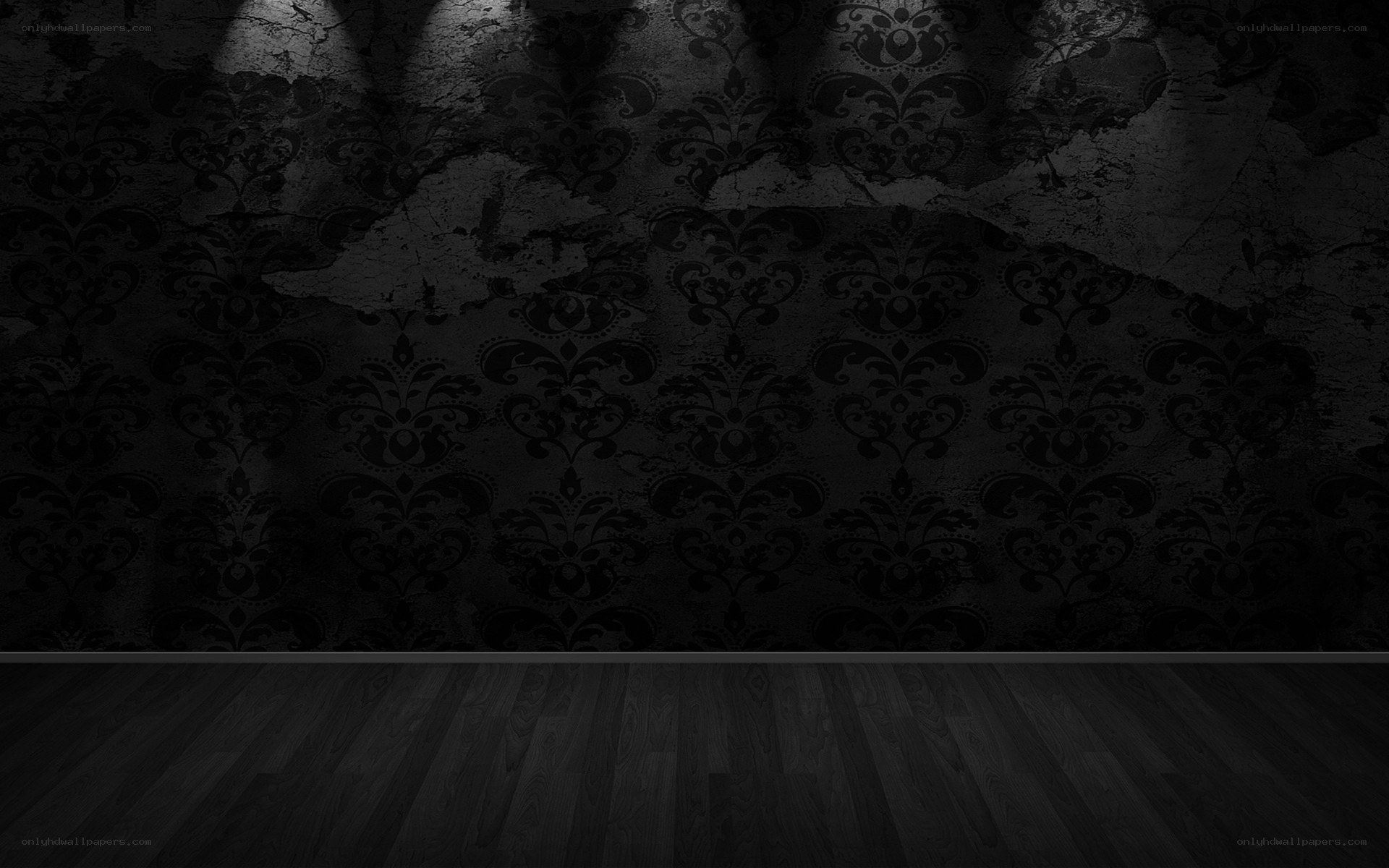 dark wallpaper with damask pattern