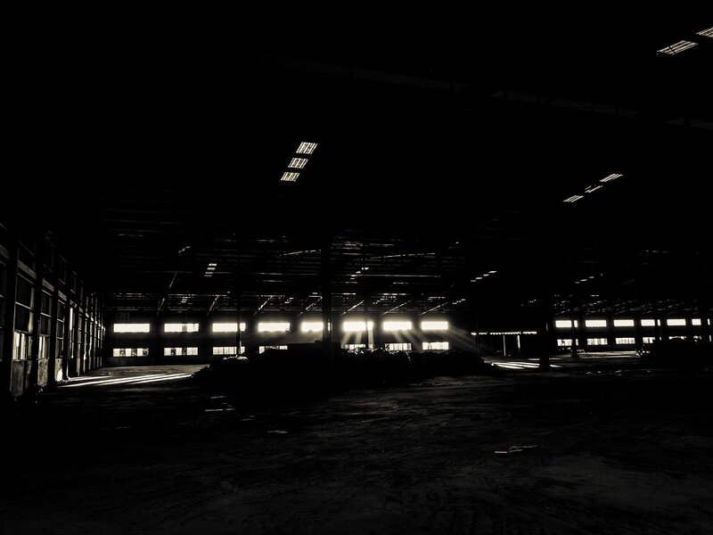 dark warehouse interior