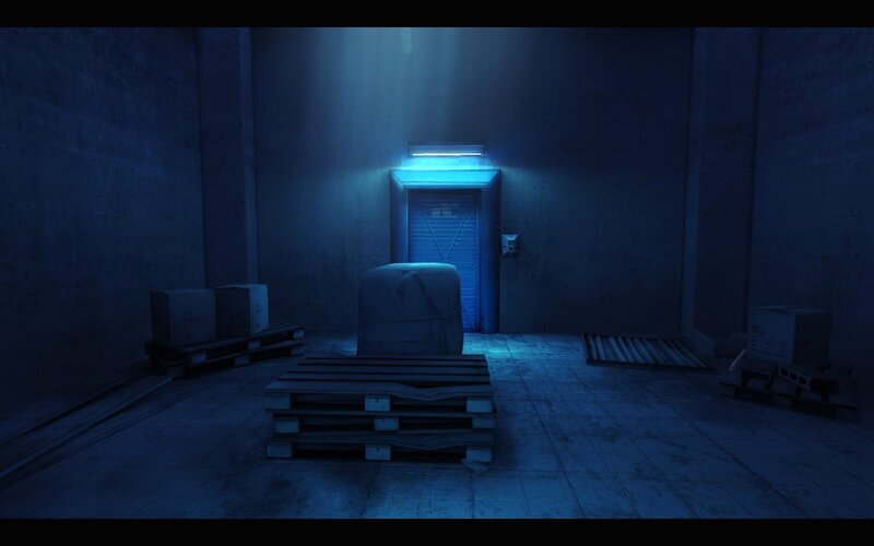 dark warehouse room