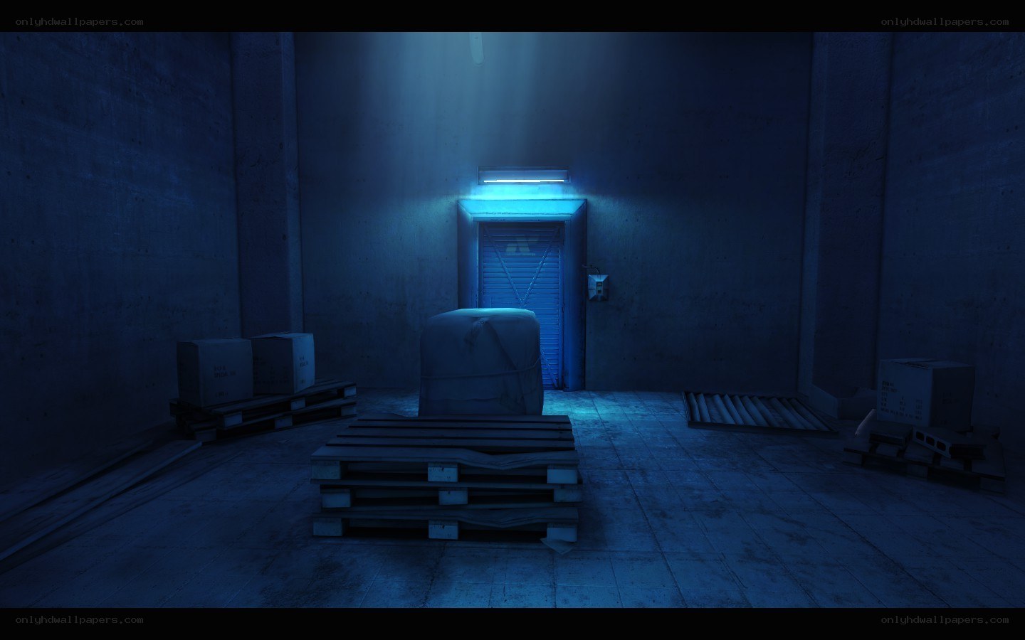 dark warehouse room