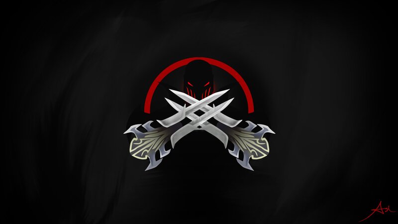 Dark warrior emblem with crossed blades