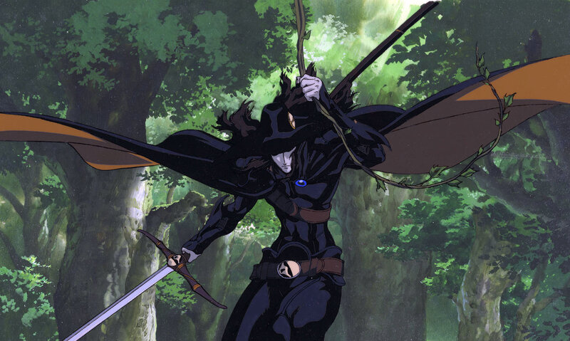 Dark warrior in forest