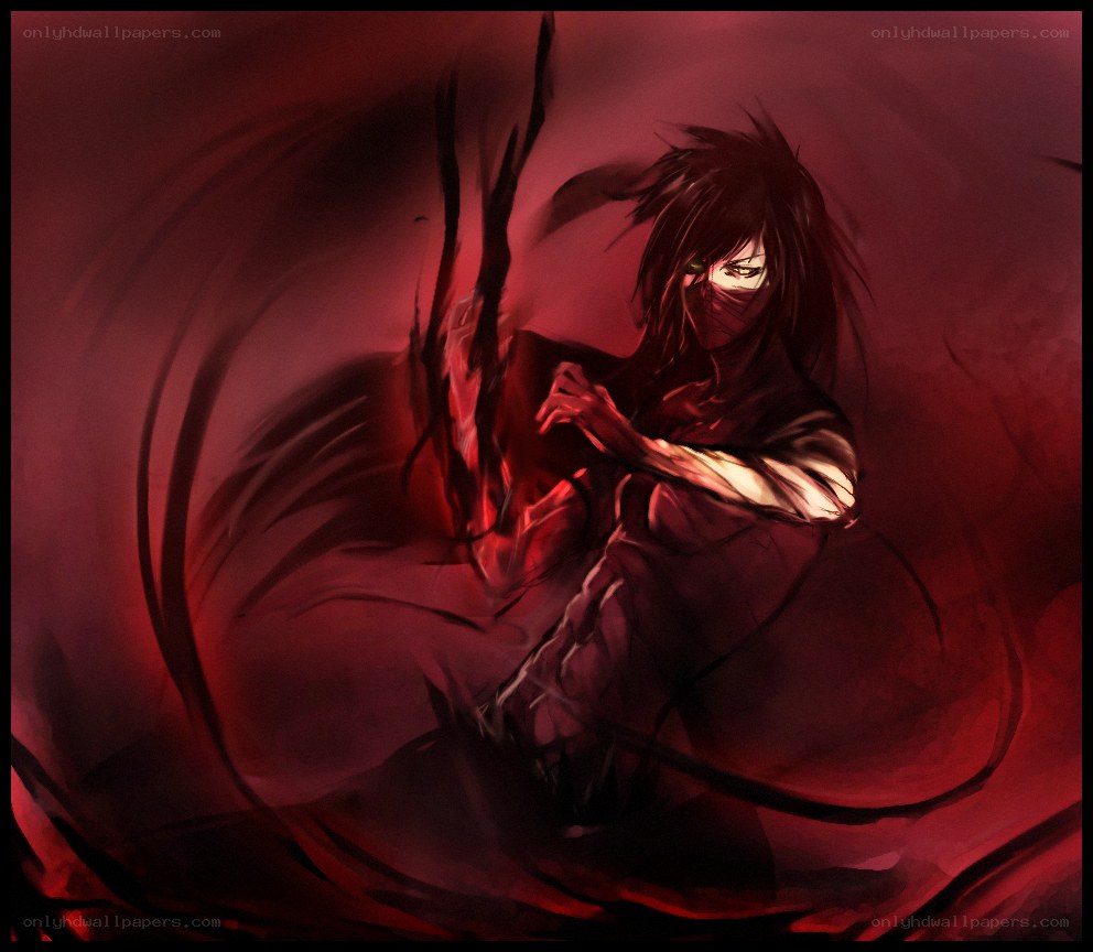 dark warrior in red storm