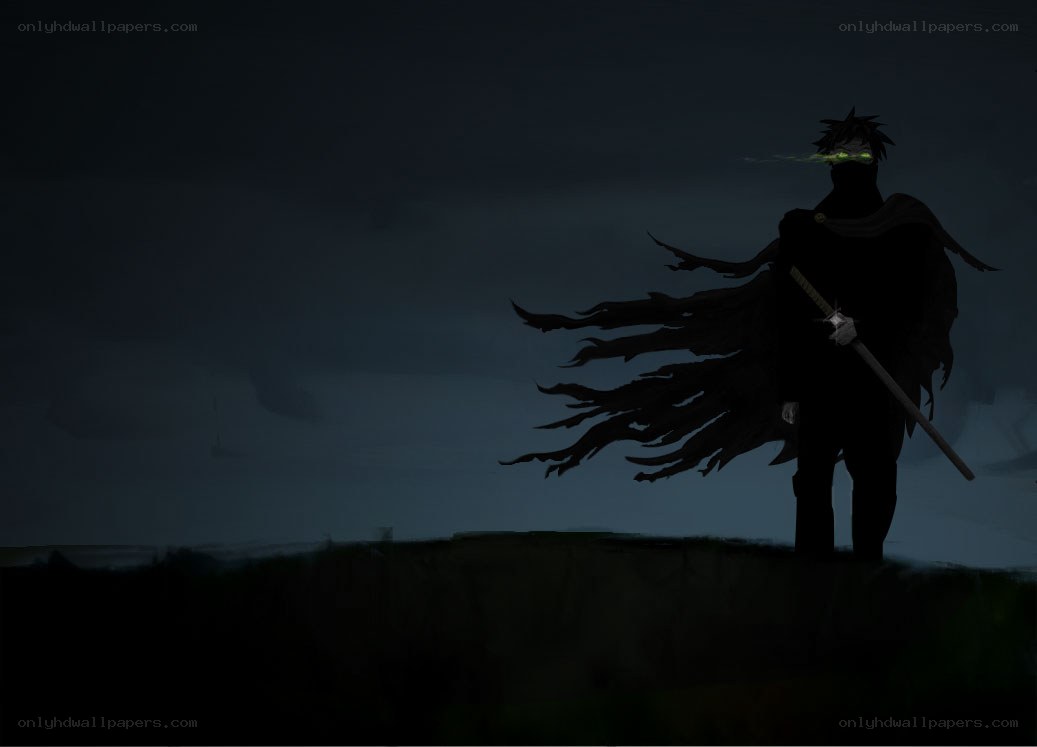 dark warrior with glowing eyes