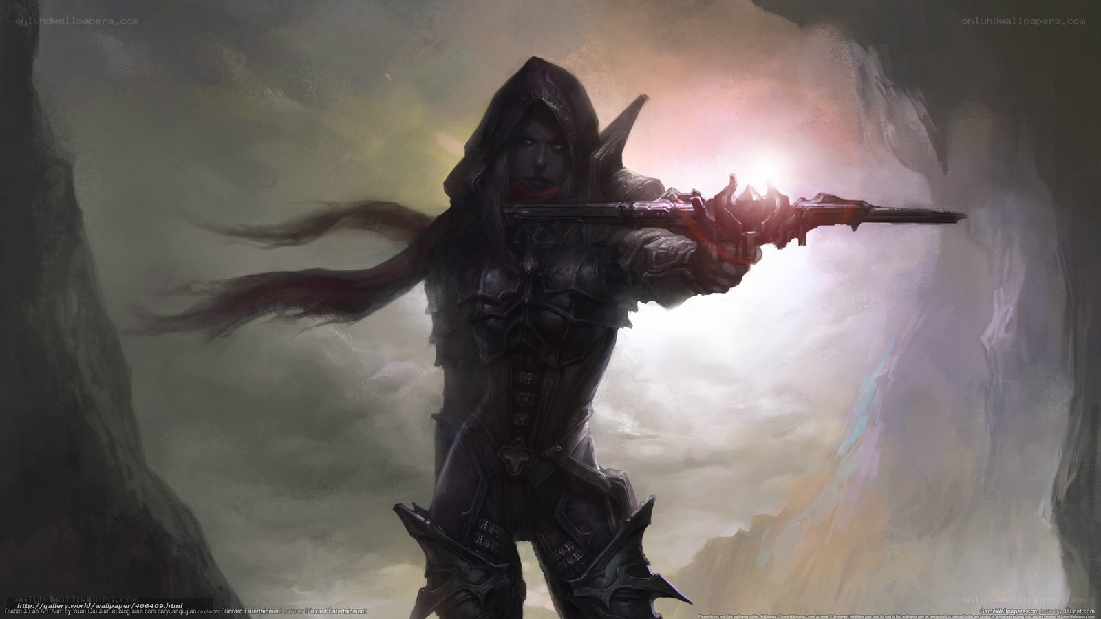 Dark warrior with glowing weapon