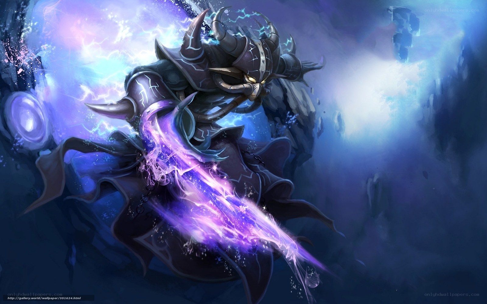 dark warrior with purple energy