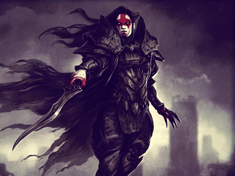 Dark Warrior with Red Face Paint