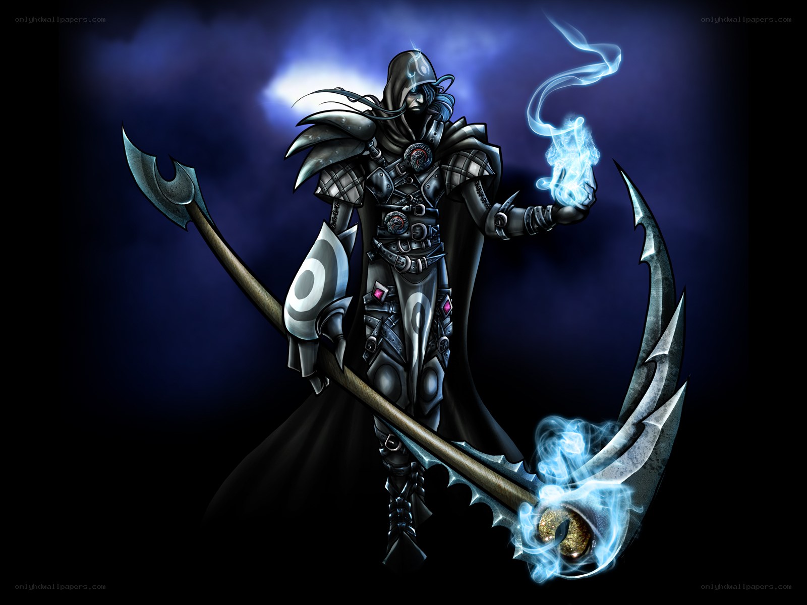 dark warrior with scythe
