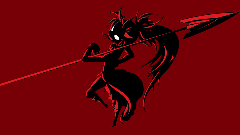 dark warrior with spear