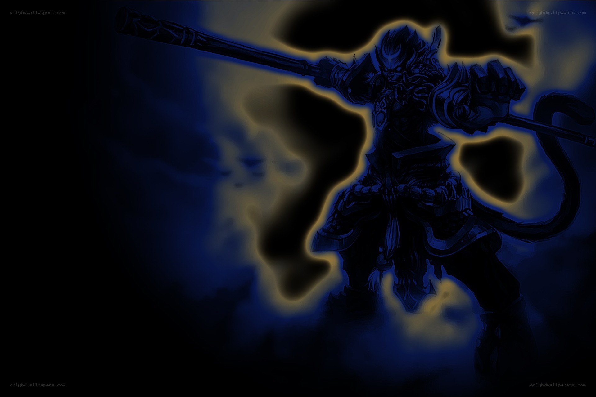 dark warrior with staff