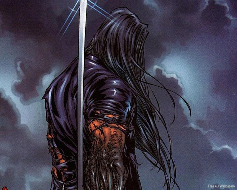 Dark warrior with sword