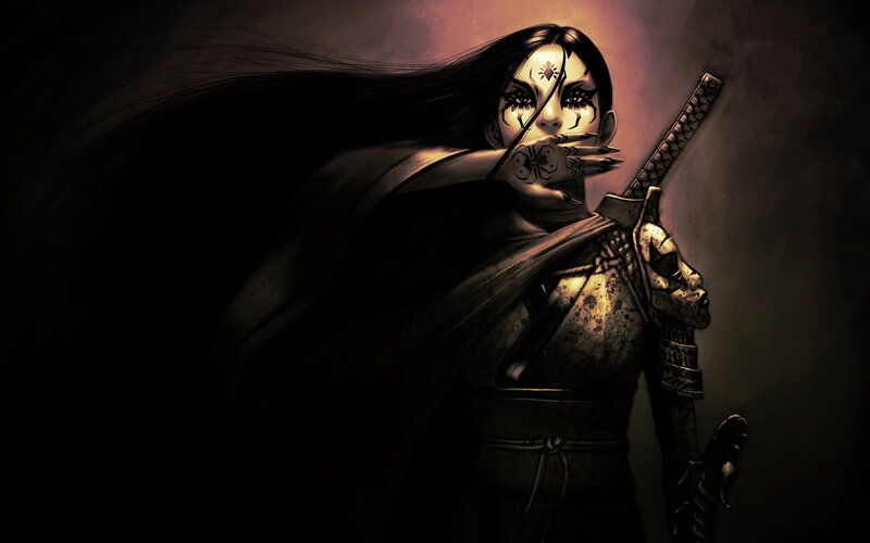 dark warrior with sword