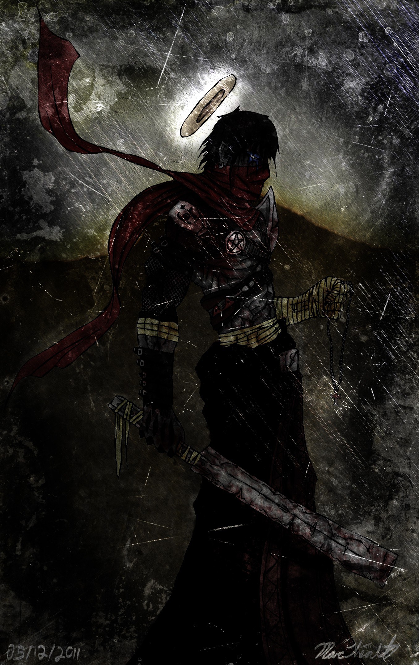 dark warrior with sword