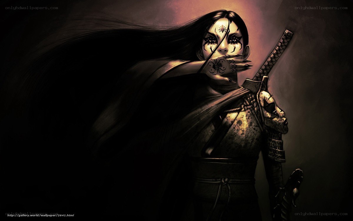 dark warrior with sword