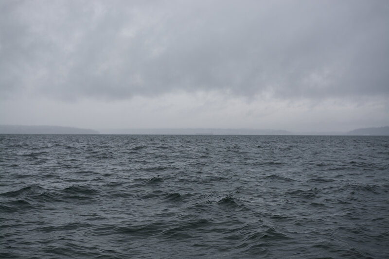 Dark Water under Cloudy Sky — Gray, Overcast