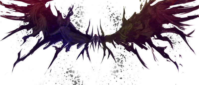 Dark Winged Creature — Black, Dramatic, Digital Art