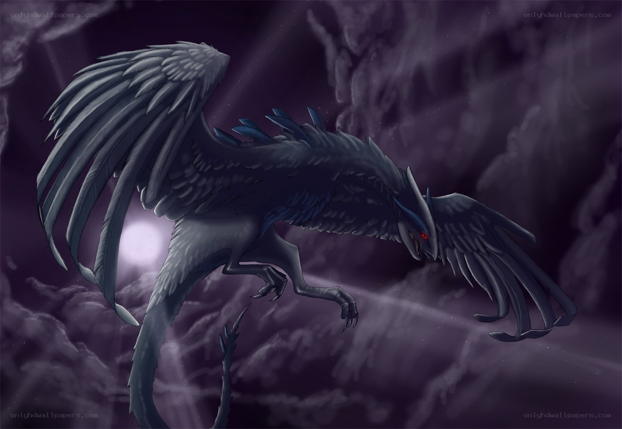 dark winged creature in cave