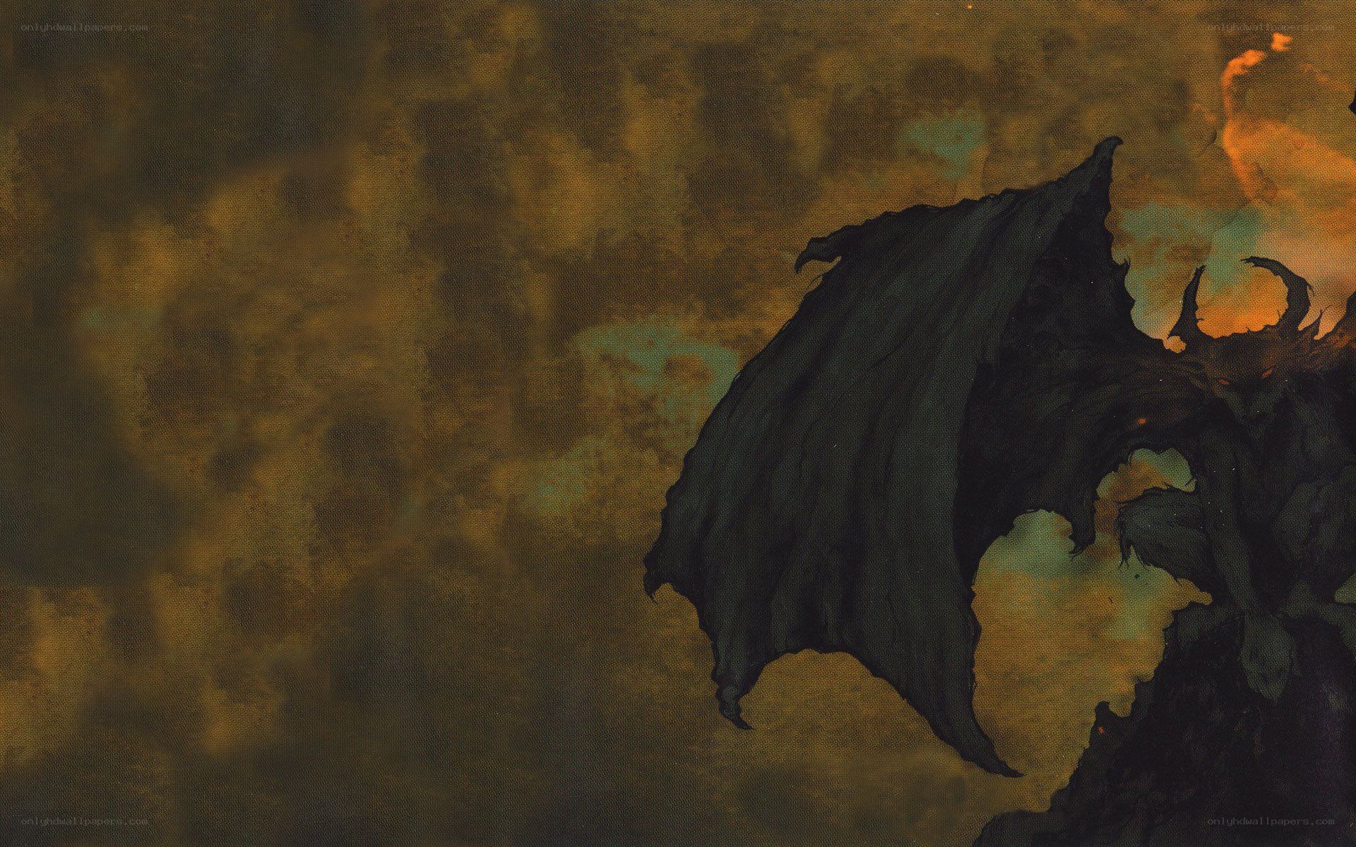 dark winged creature in storm