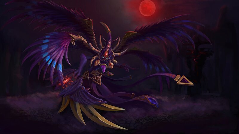 Dark Winged Creature — Purple, Dramatic