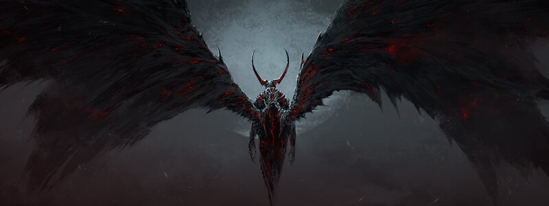 Dark Winged Demon — Black, Dramatic