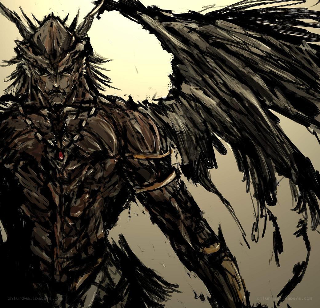 dark winged demon warrior