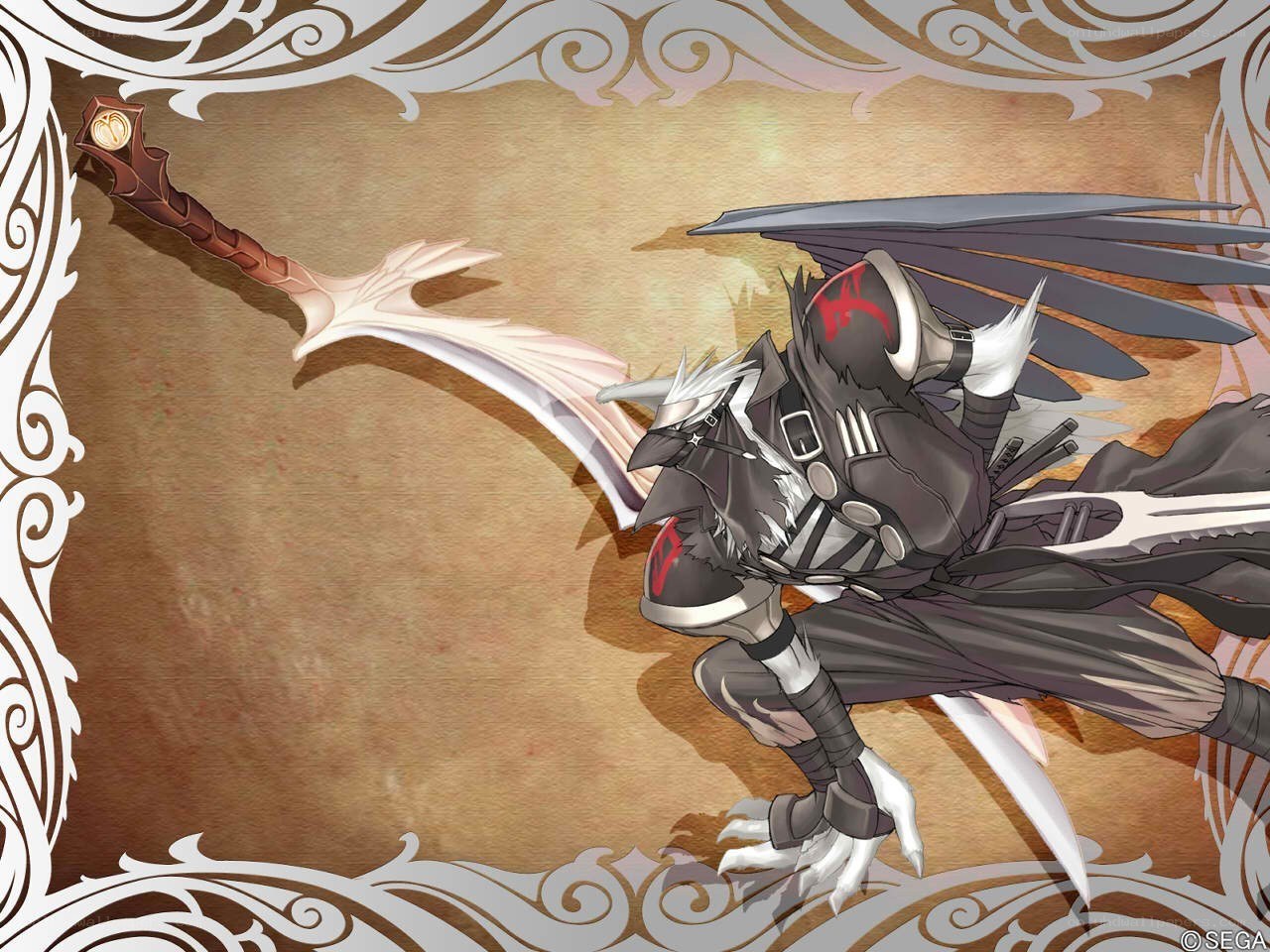 Dark winged warrior with sword