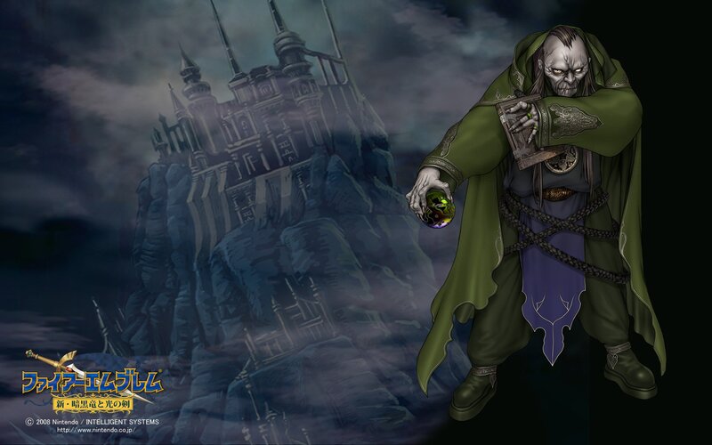Dark wizard with a crystal ball