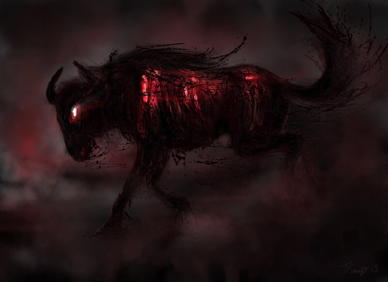 Dark Wolf Creature — Black