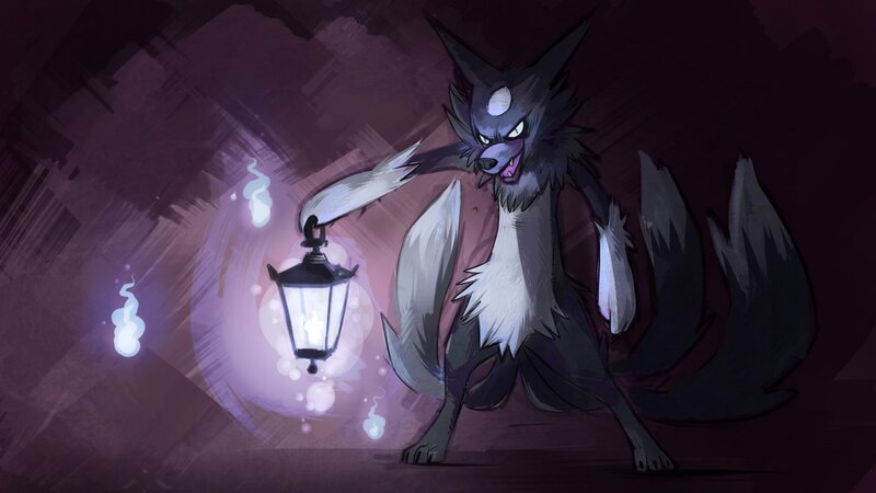 Dark Wolf-like Creature — Purple