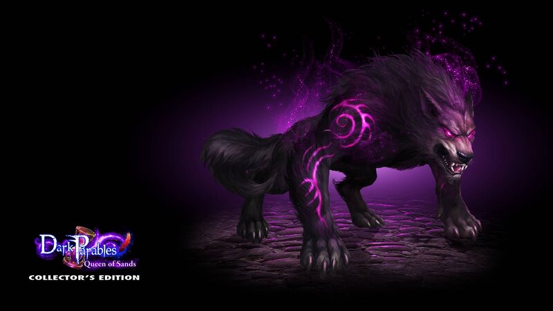 Dark Wolf with Purple Energy