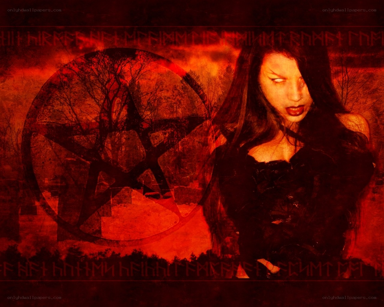dark woman with pentagram