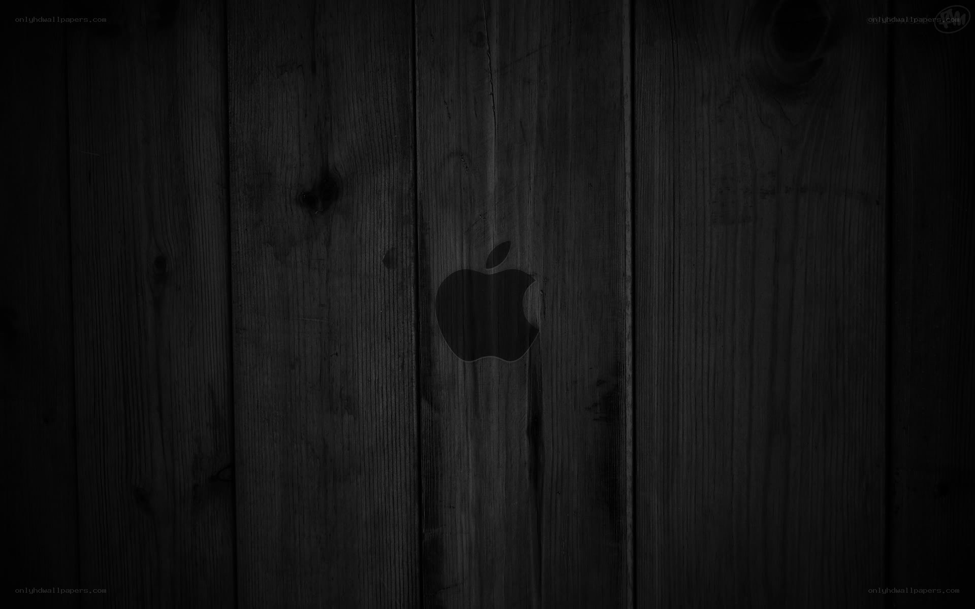 dark wood texture with apple logo