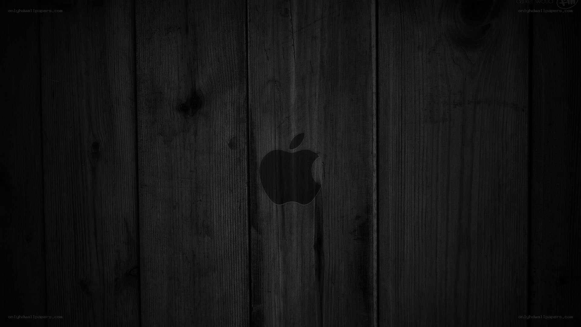 dark wood texture with apple logo