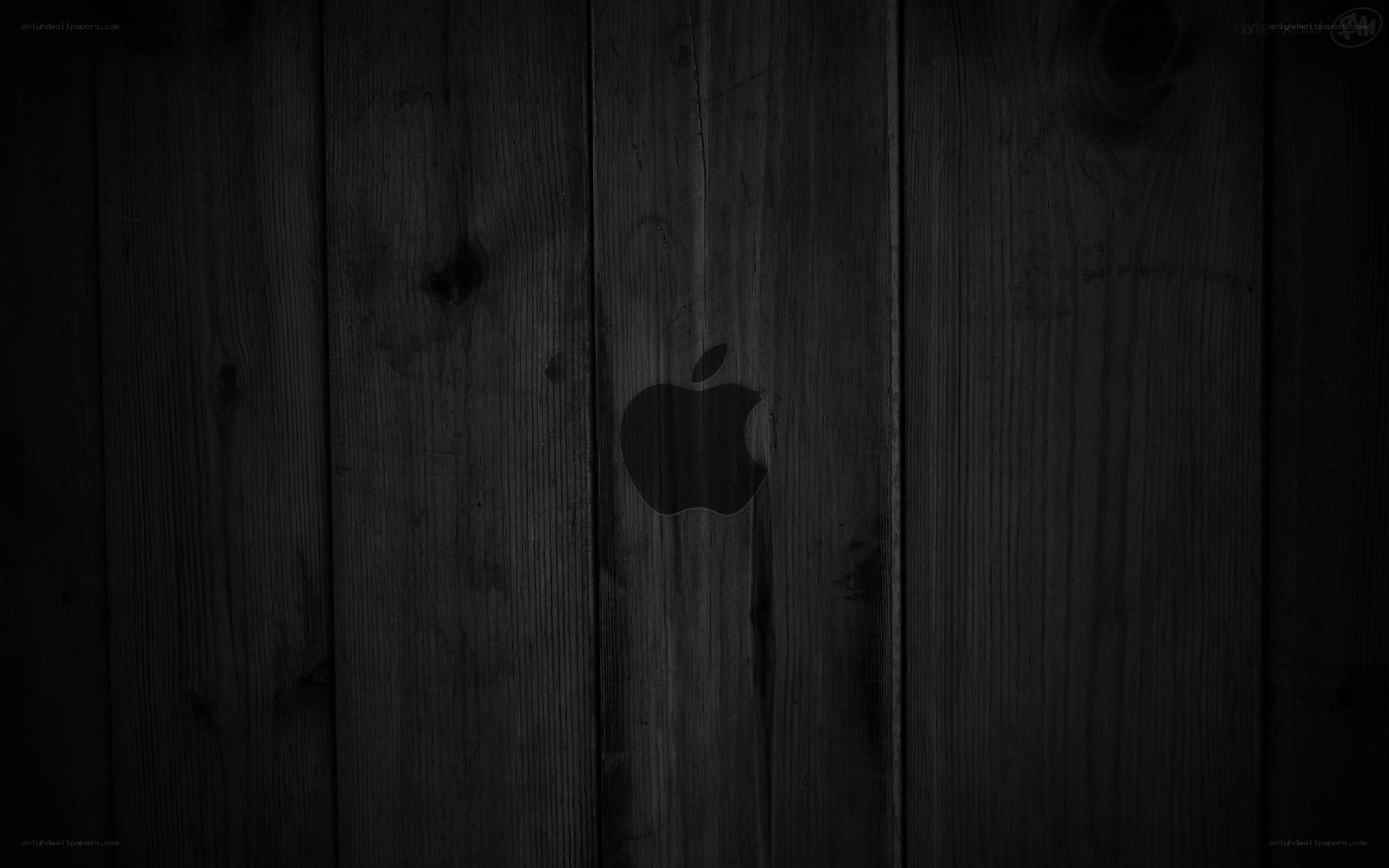 dark wood texture with apple logo