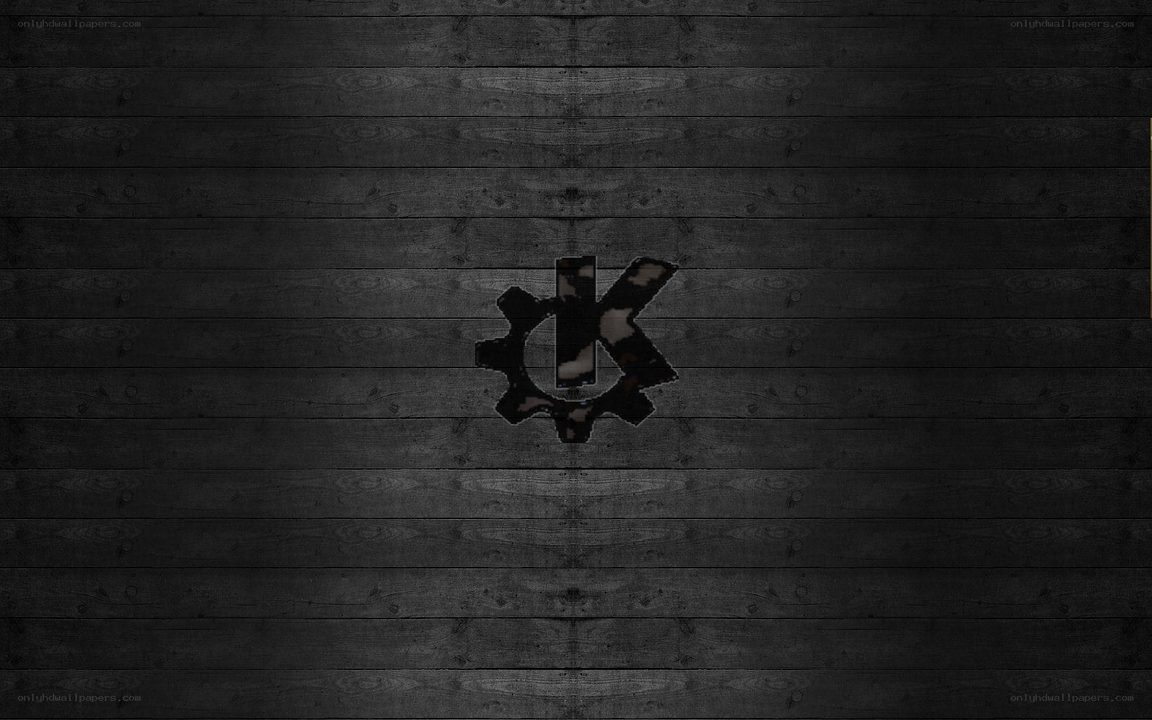 dark wood texture with gear logo