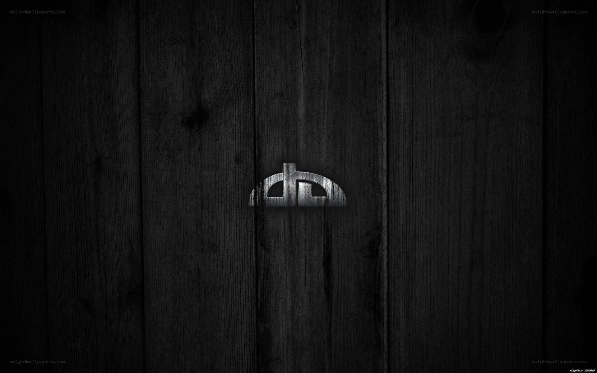 dark wood texture with logo