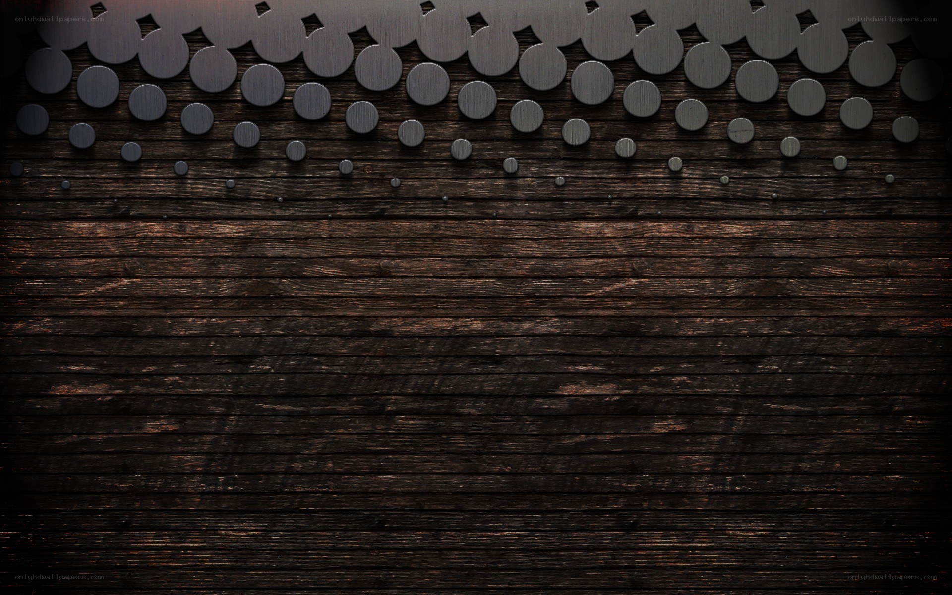 dark wood texture with metal circles