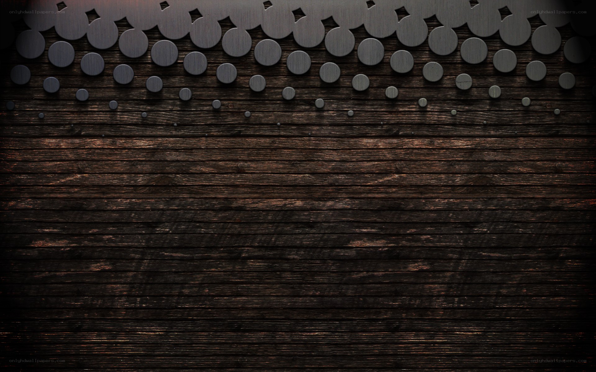 dark wood texture with metal circles