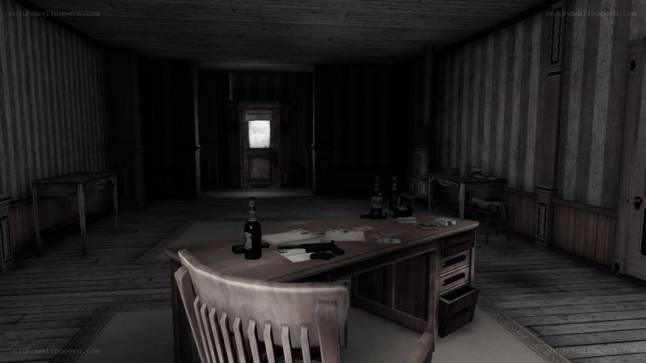 dark wooden office interior