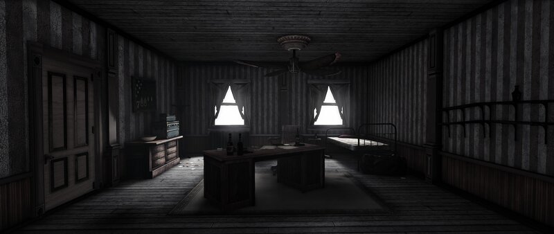 Dark Wooden Room — Black