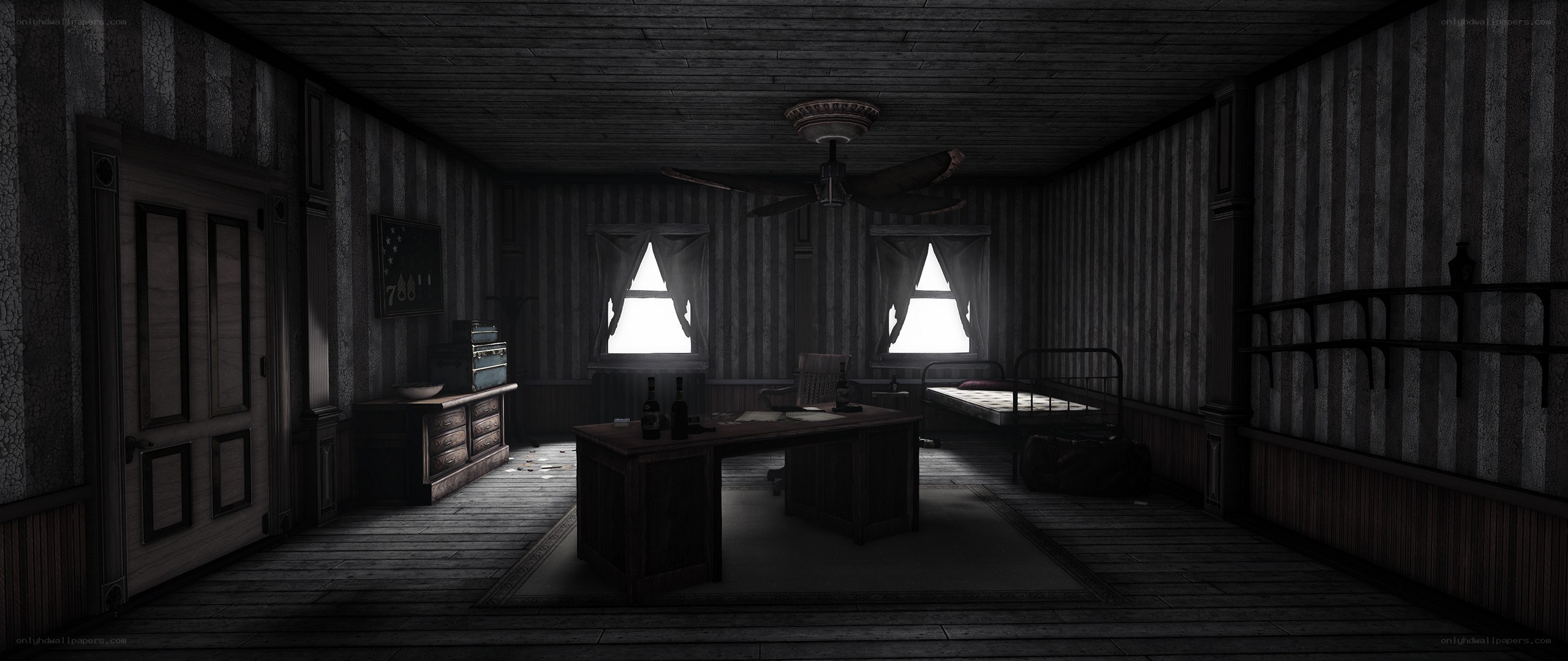 dark wooden room interior