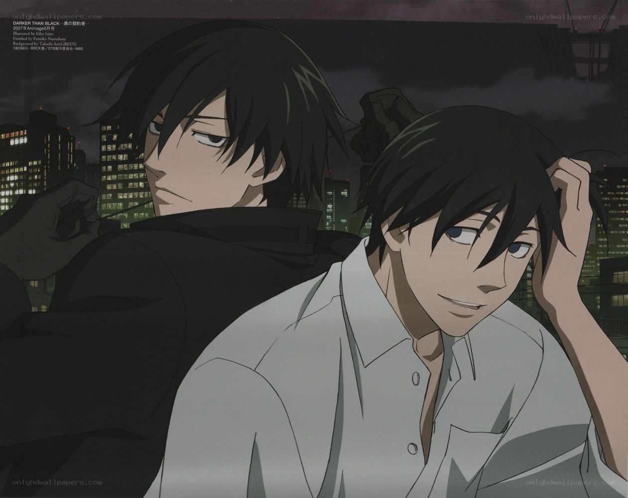 Darker Than Black characters at night